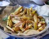 Krispiga klyftpotatis i airfryer, perfekt tillbehör med rosmarin.
