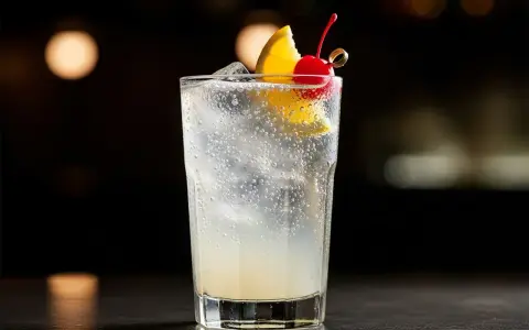 En uppfriskande Tom Collins med citron och körsbär, en klassiker bland drinkvarianter.